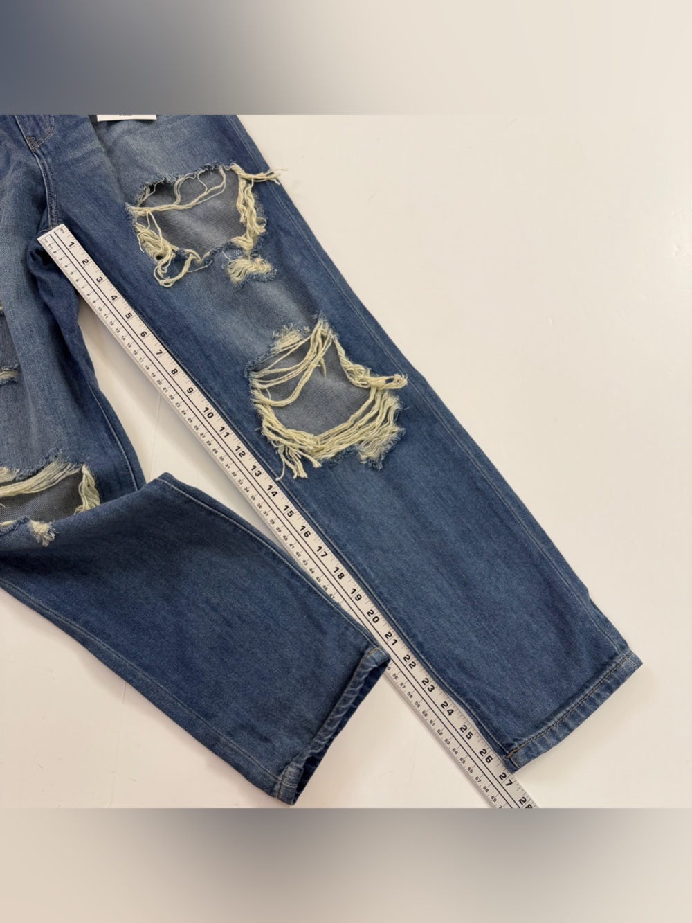 Kancan Jeans Womens 25 3 High Rise Mom Paperbag Straight Distressed New - Picture 9 of 11